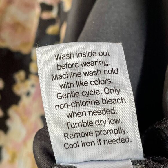 Lauren Conrad Ruffle Sleeve Floral Blouse 2X | Black Pink Romantic Chiffon Top - Picture 16 of 16